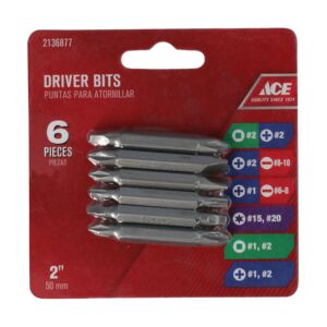 Ace 6-Piece Double Screwdriver Bit 2inch